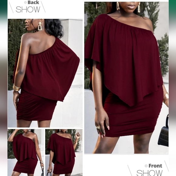 SIDEFEEL PLUS SIZE Off Shoulder Ruffle Dress - Picture 4 of 6
